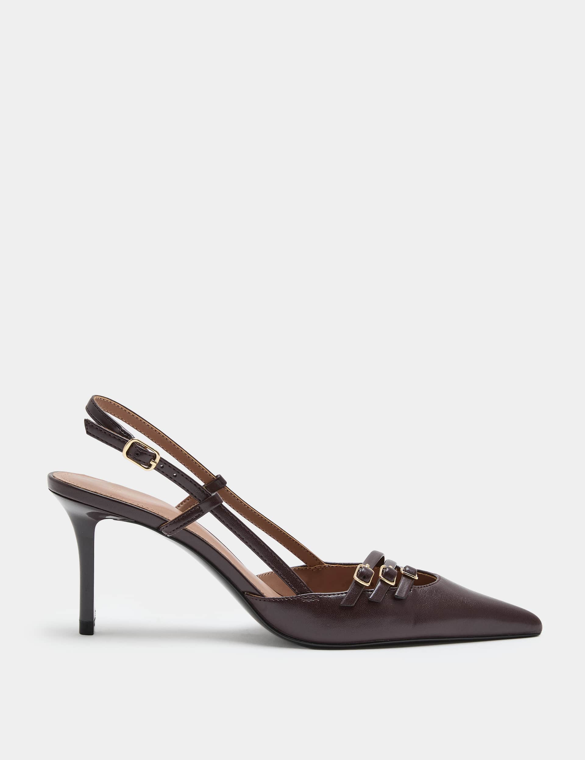 Buckle Ankle Strap Stiletto Heel Court Shoes