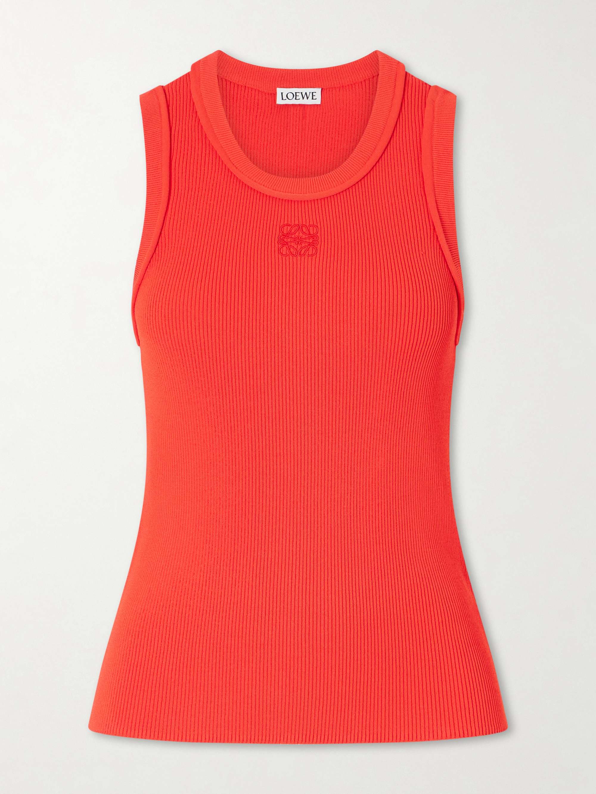 Anagram-Embroidered Ribbed Tank