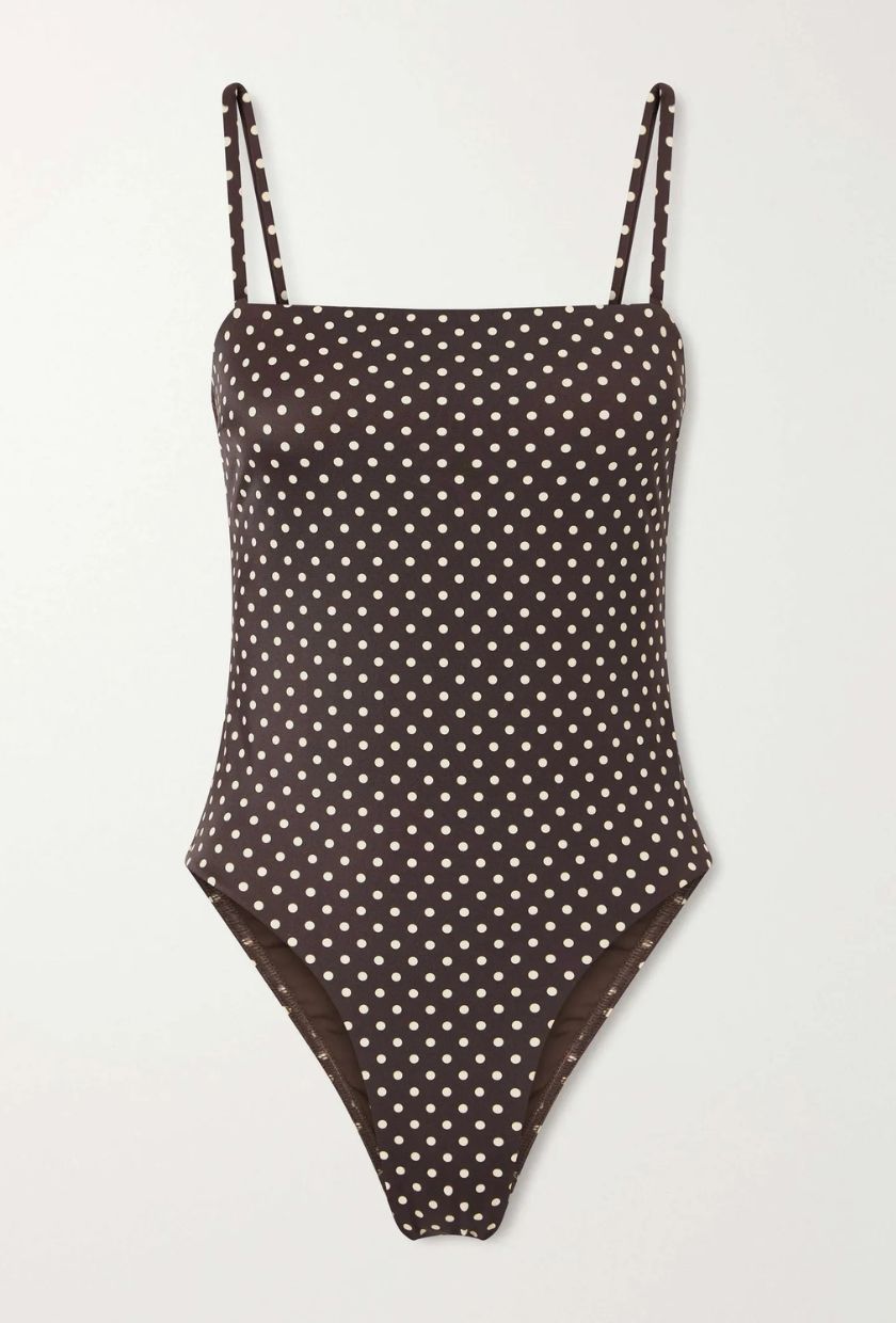 MATTEAU, Petite Square Polka-Dot Recycled Swimsuit