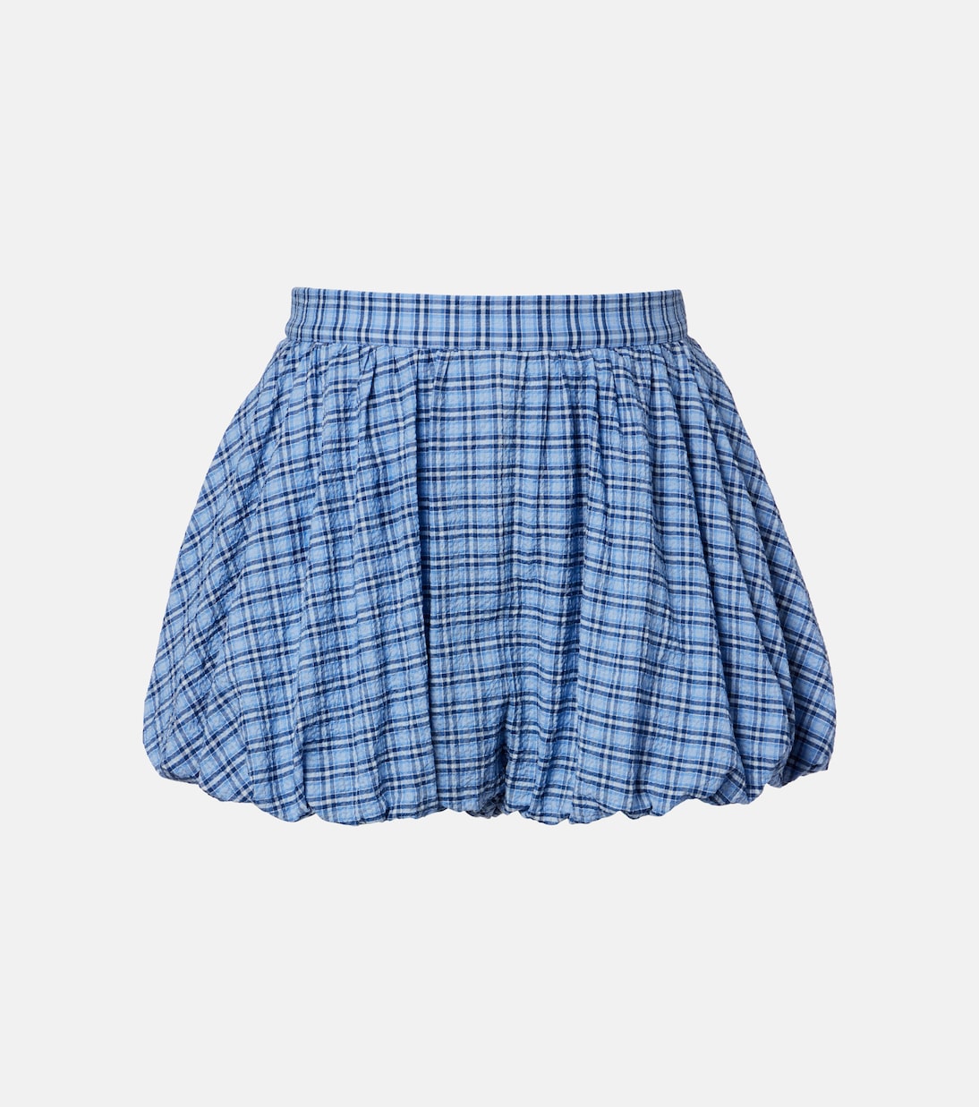 Mira Checked Cotton Shorts in Blue - Faithfull