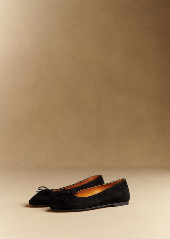 Agathe Low Ballerinas - Black - Goat Leather - Sézane