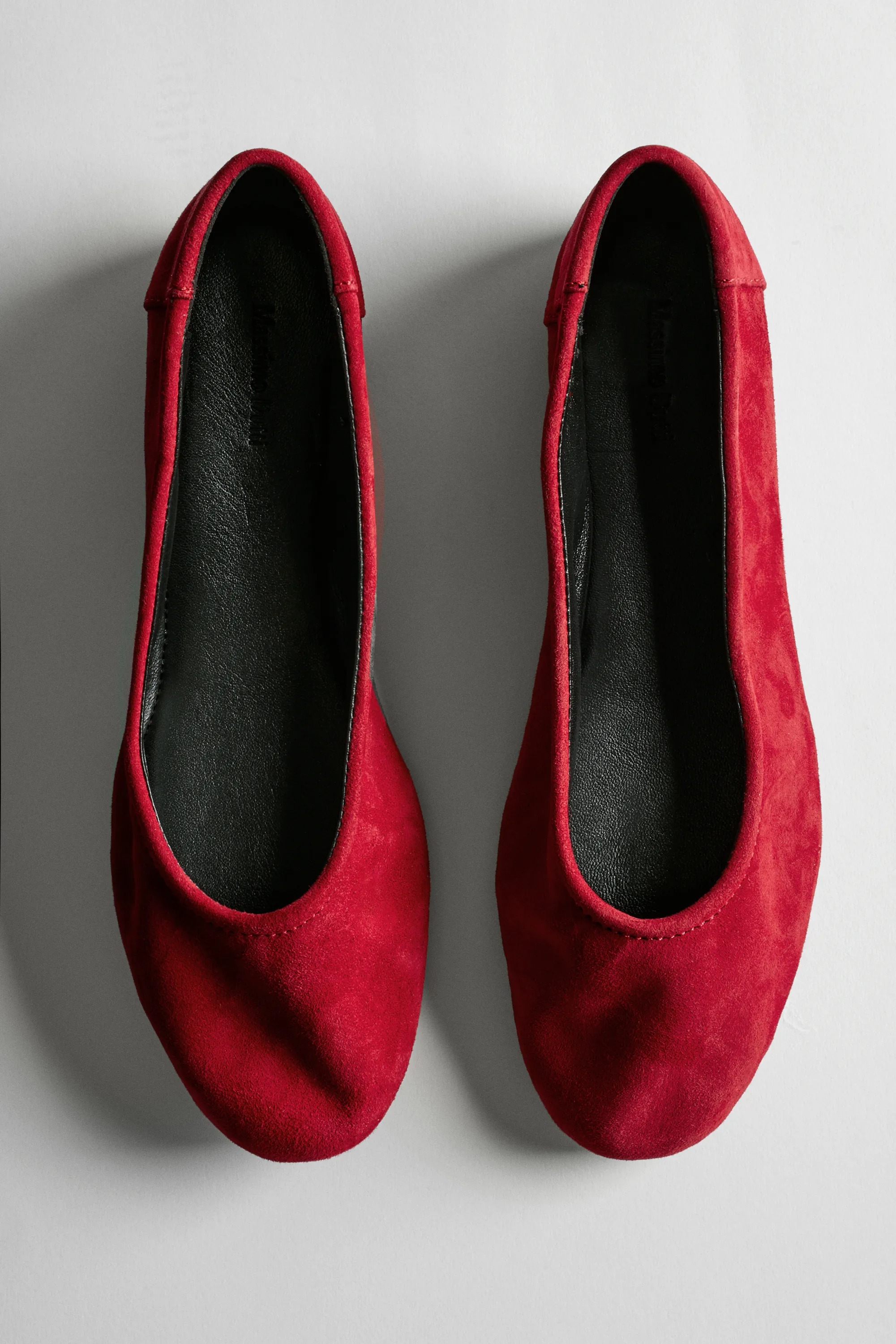 Massimo Dutti, Suede Ballerinas With Round Toe
