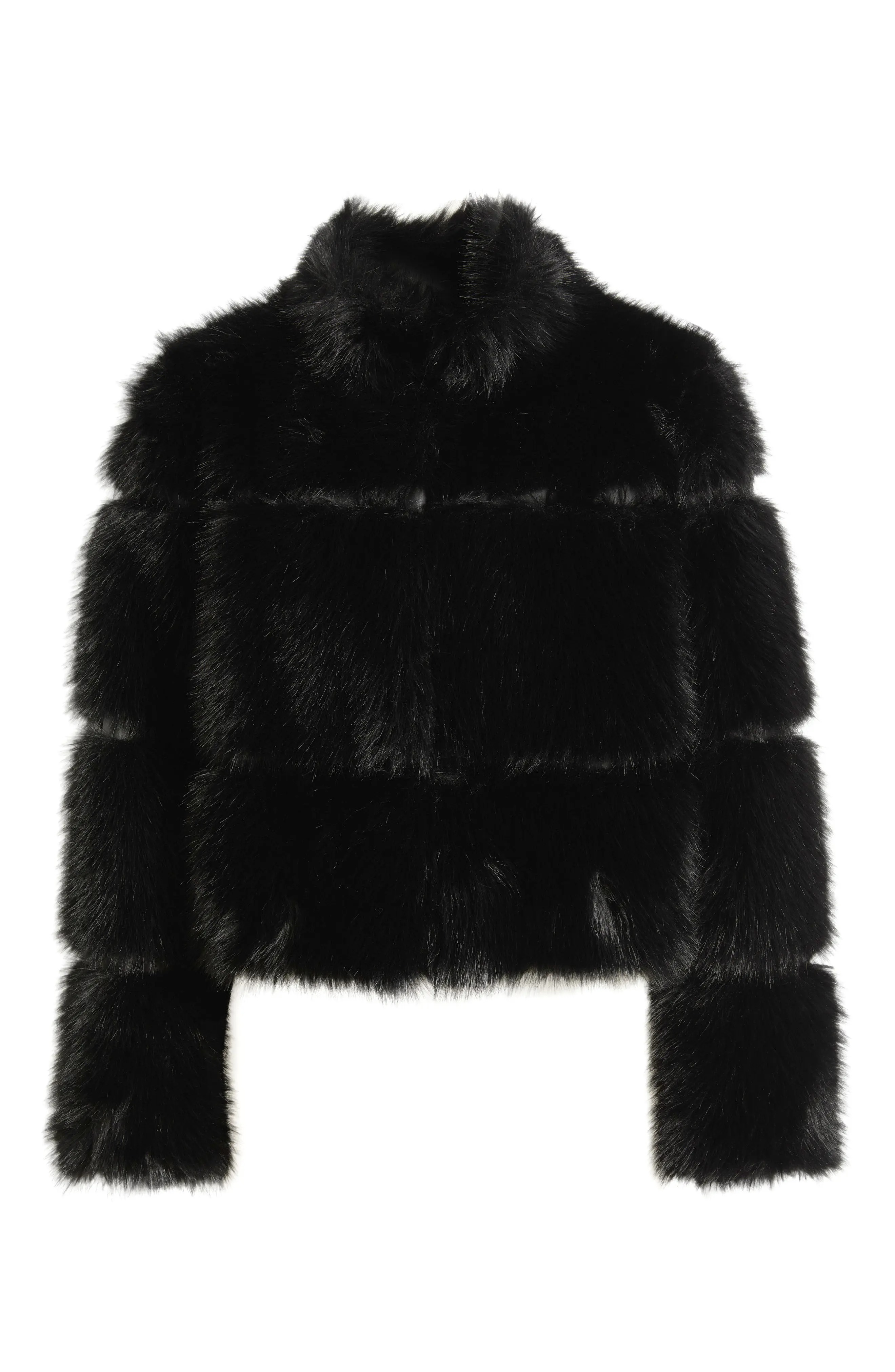 BCBG, Chubby Crop Faux Fur Jacket