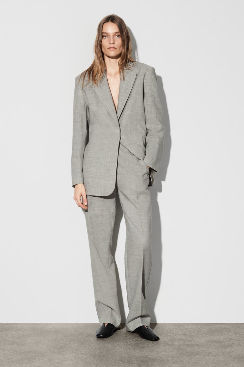 Wool-Blend Straight-Leg Pants