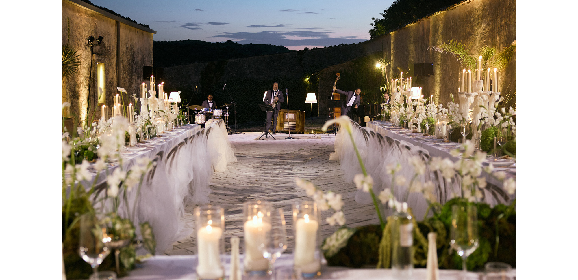 The wedding reception venue.
