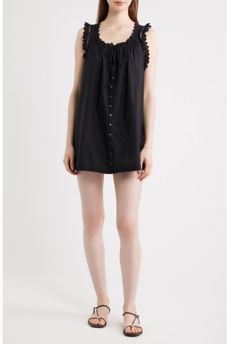 Nessie Eyelet Organic Cotton Shift Minidress