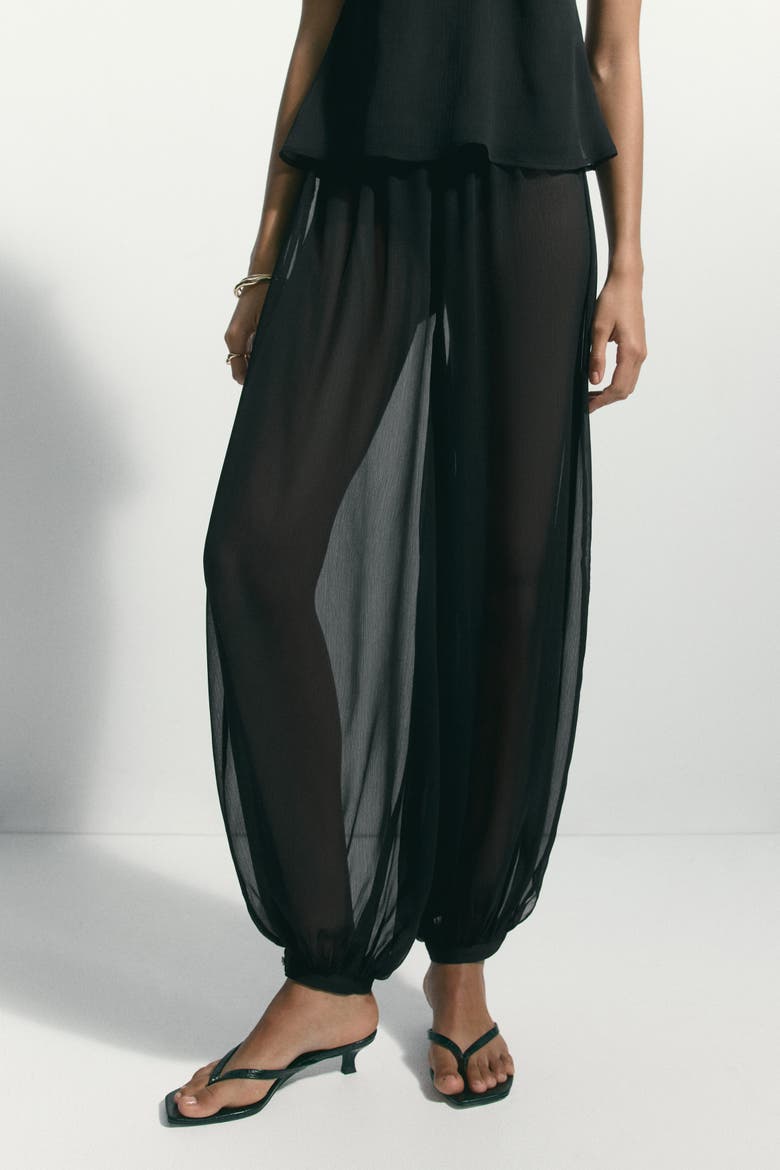 Balloon-Leg Pull-On Trousers