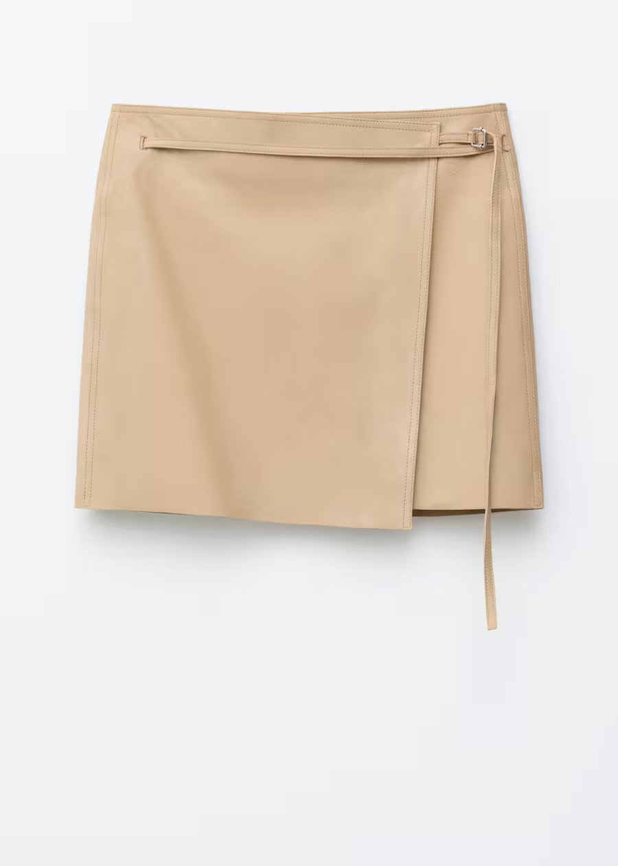 & Other Stories, Leather Wrap Mini Skirt
