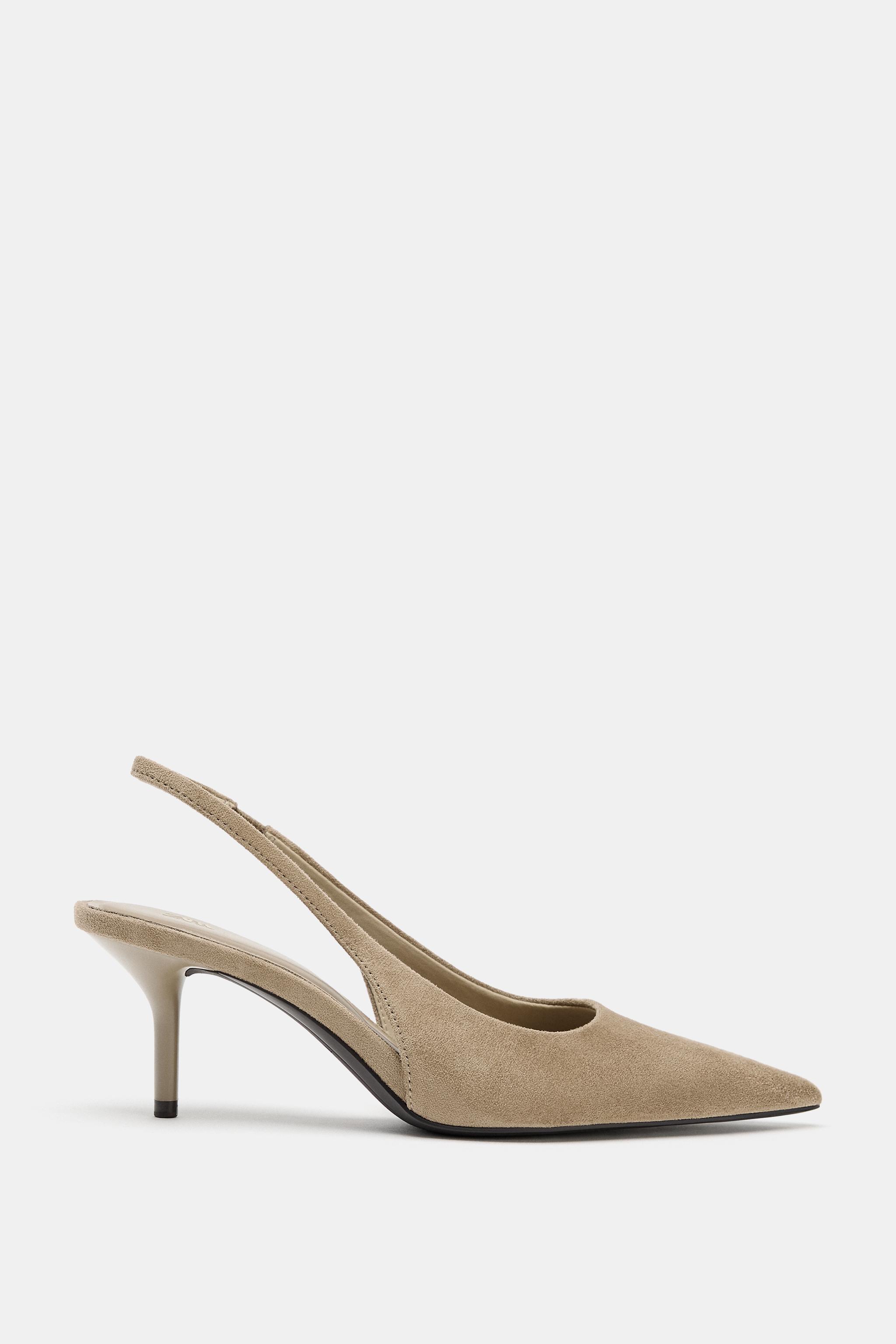 Slingback Heels - Taupe Grey - 2