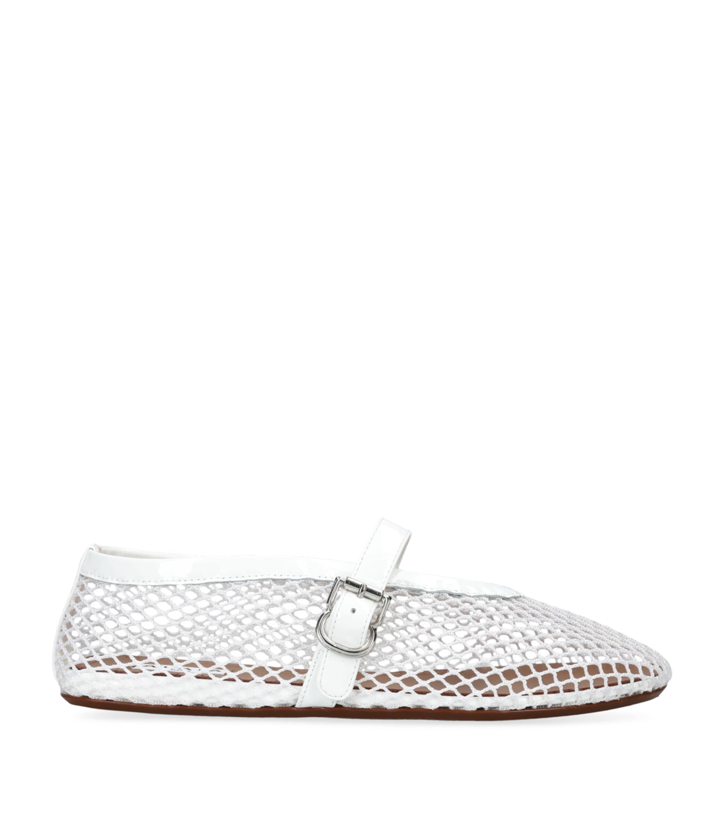 Ala&iuml;a Leather Mesh Ballet Flats