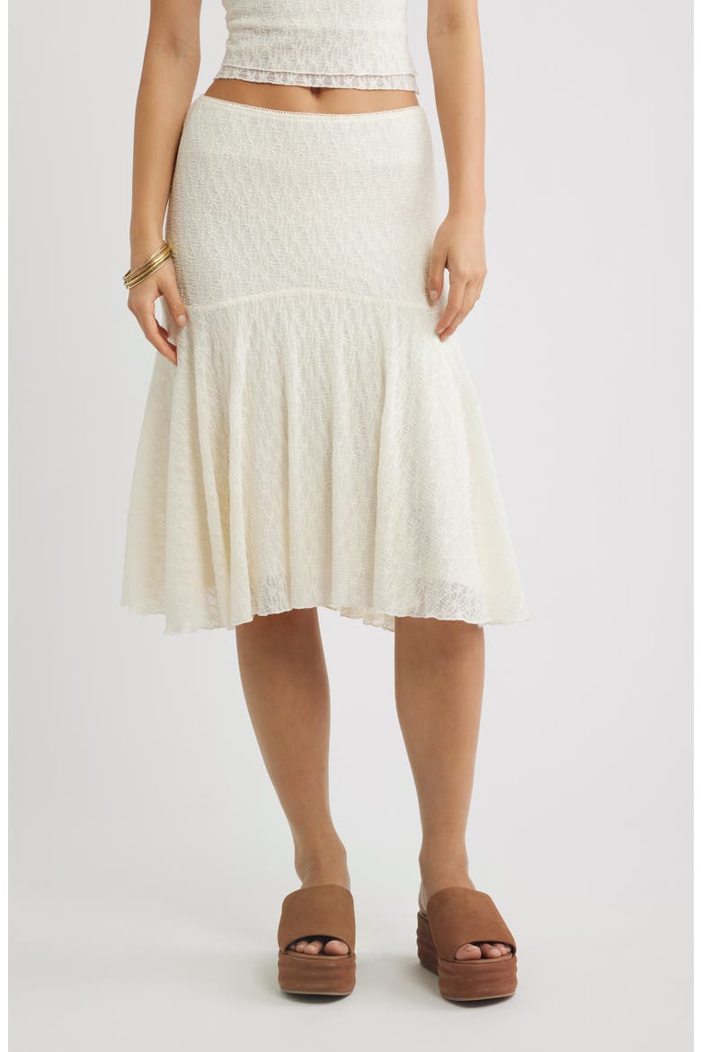 Lace Handkerchief Midi Skirt