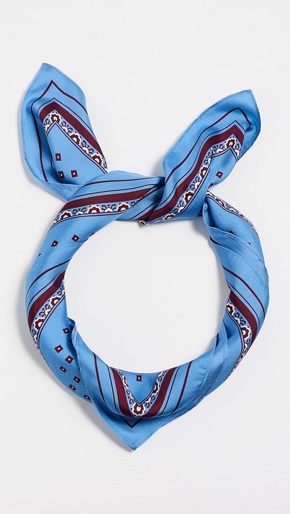 Medium Silk Bandana - Retro Blue