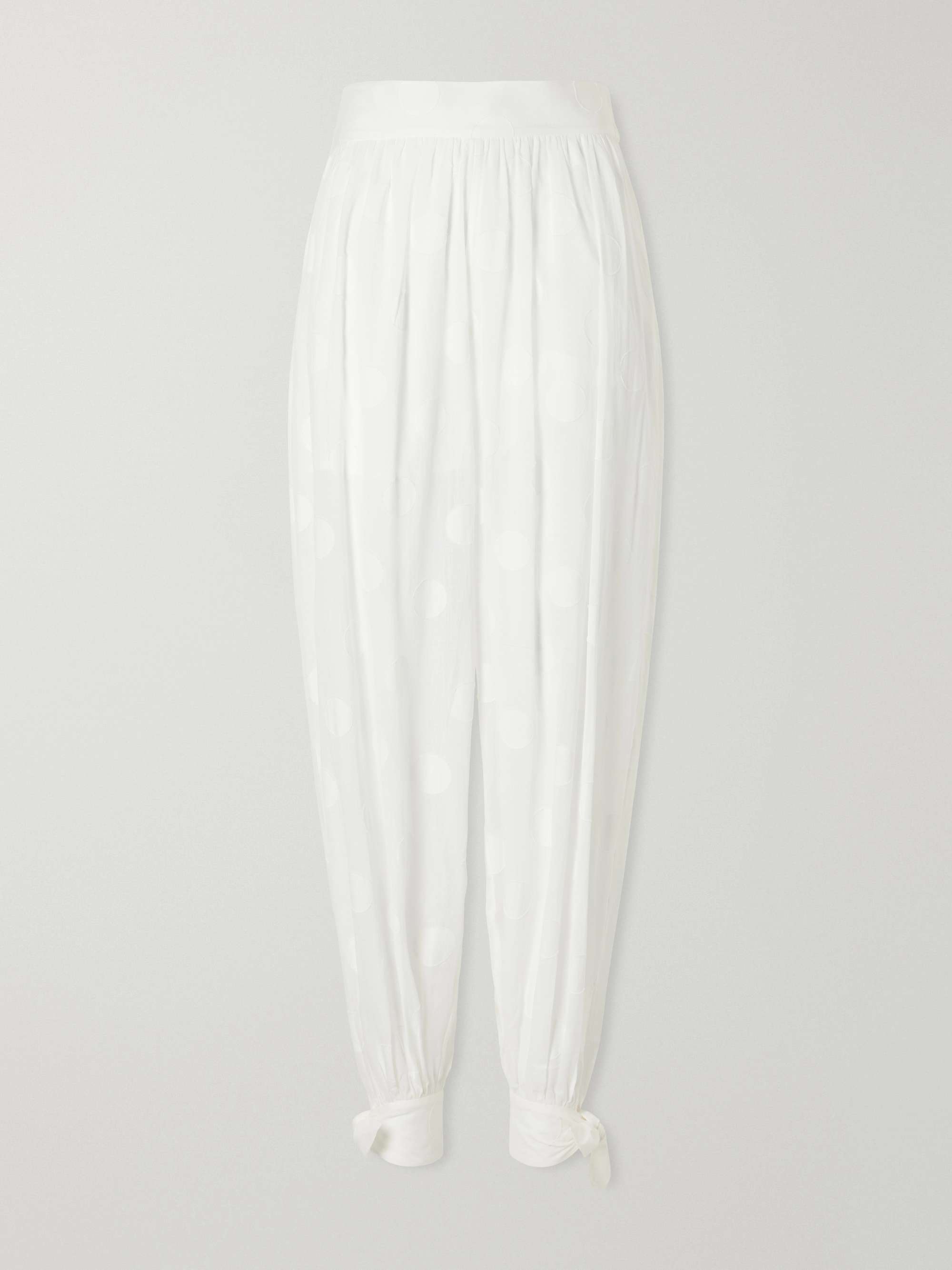 Solstice Knotted Polka-Dot Cotton-Poplin Balloon Pants