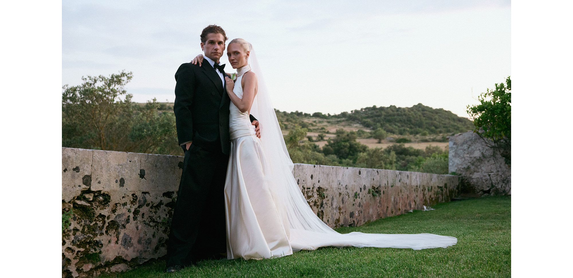 Max and Karoline in their wedding outfits.