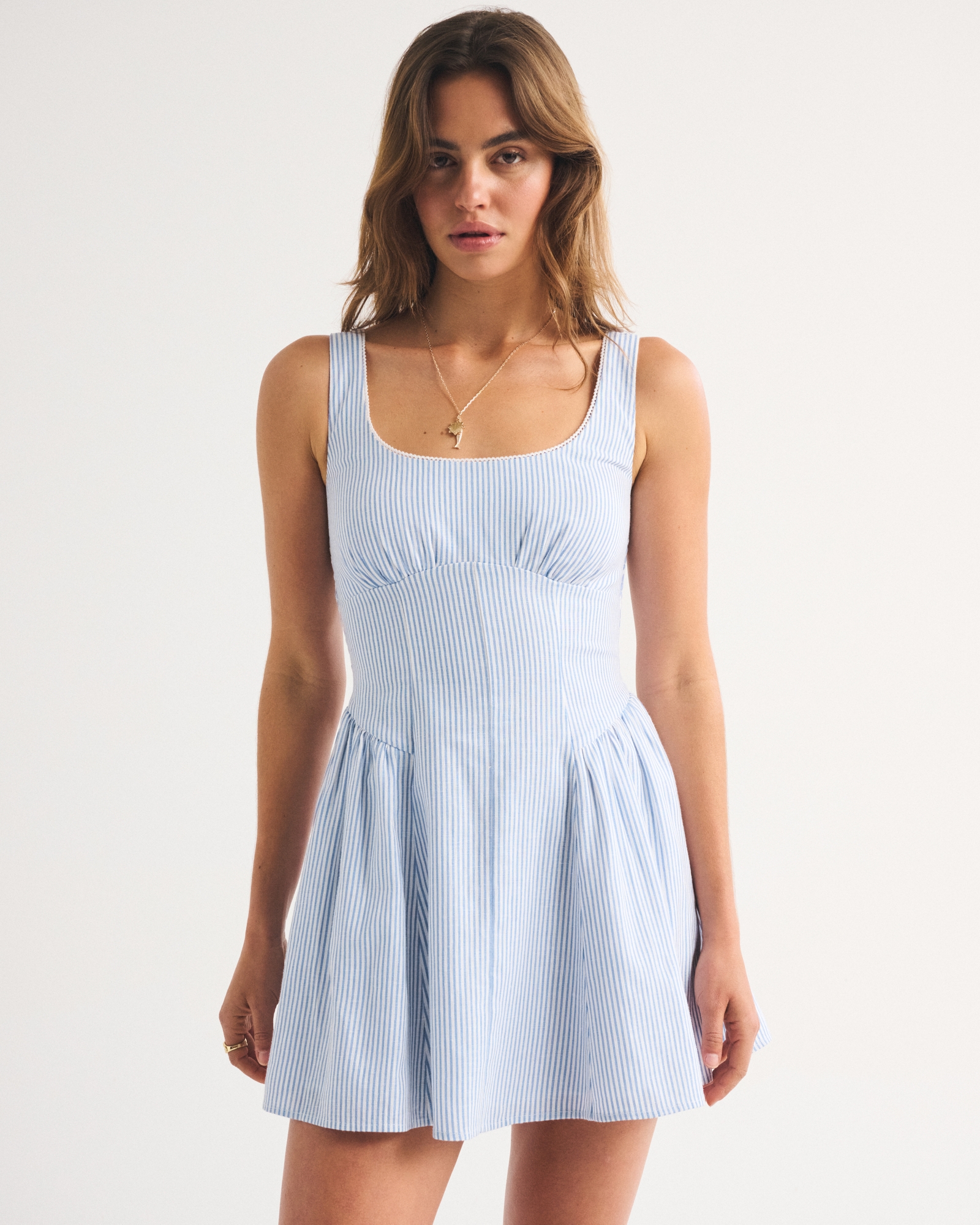 Linen-Blend A&f Dylan Bra-Free Mini Dress