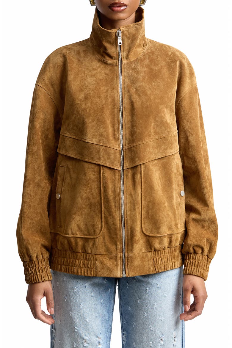 Oversize Suede Zip Jacket