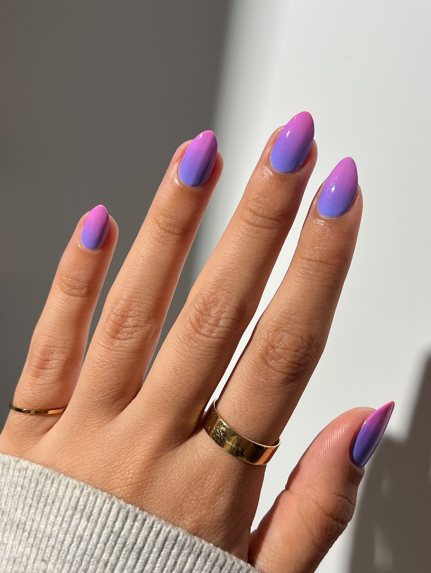 purple and pink summer ombre nails