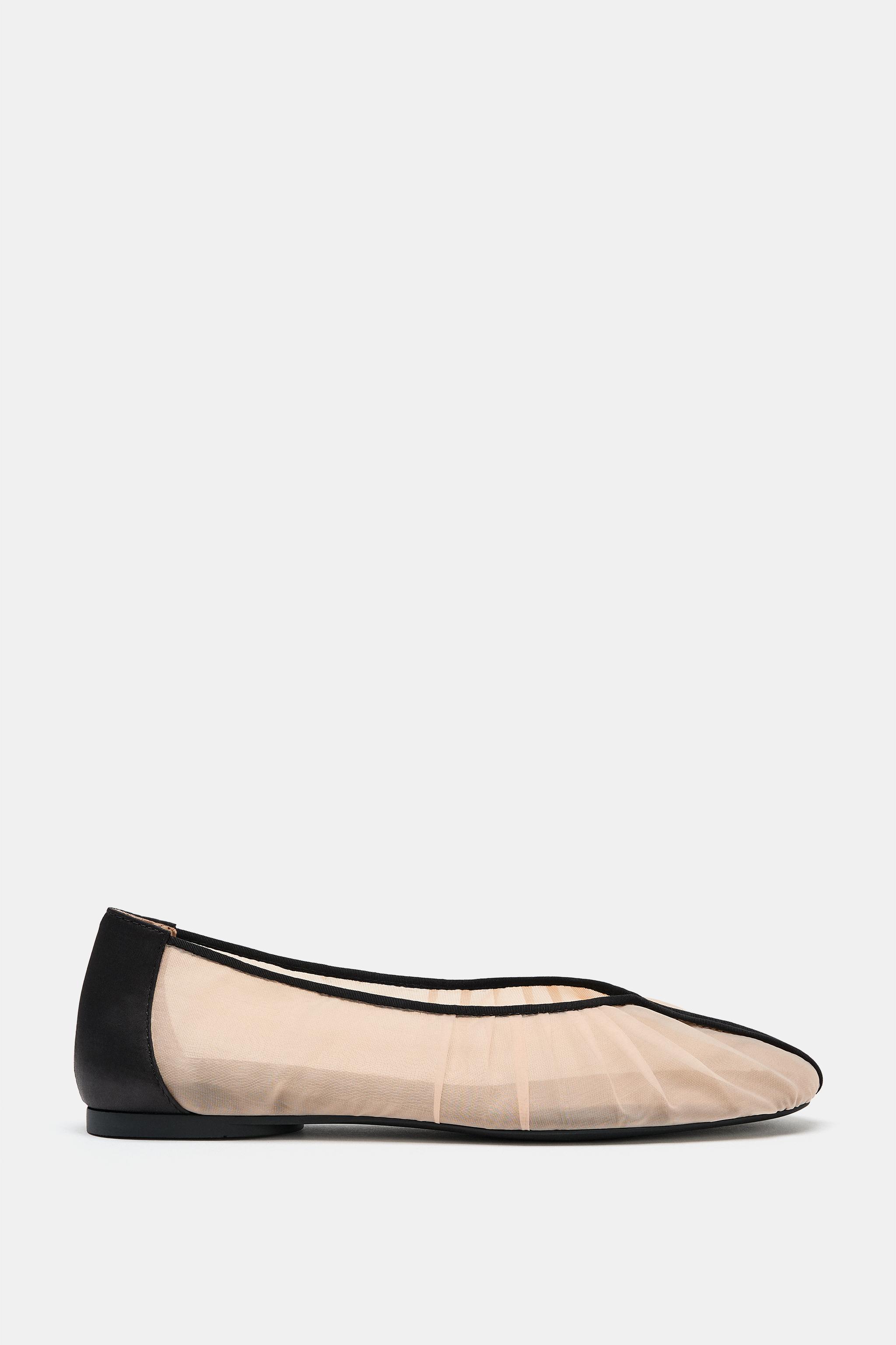 Mesh Flat Ballet Flats - Taupe Gray - 6