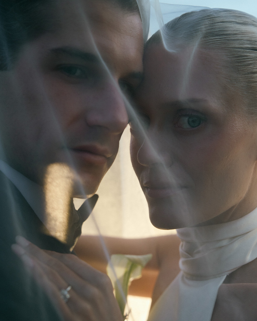 Max and Karoline in their wedding outfits.