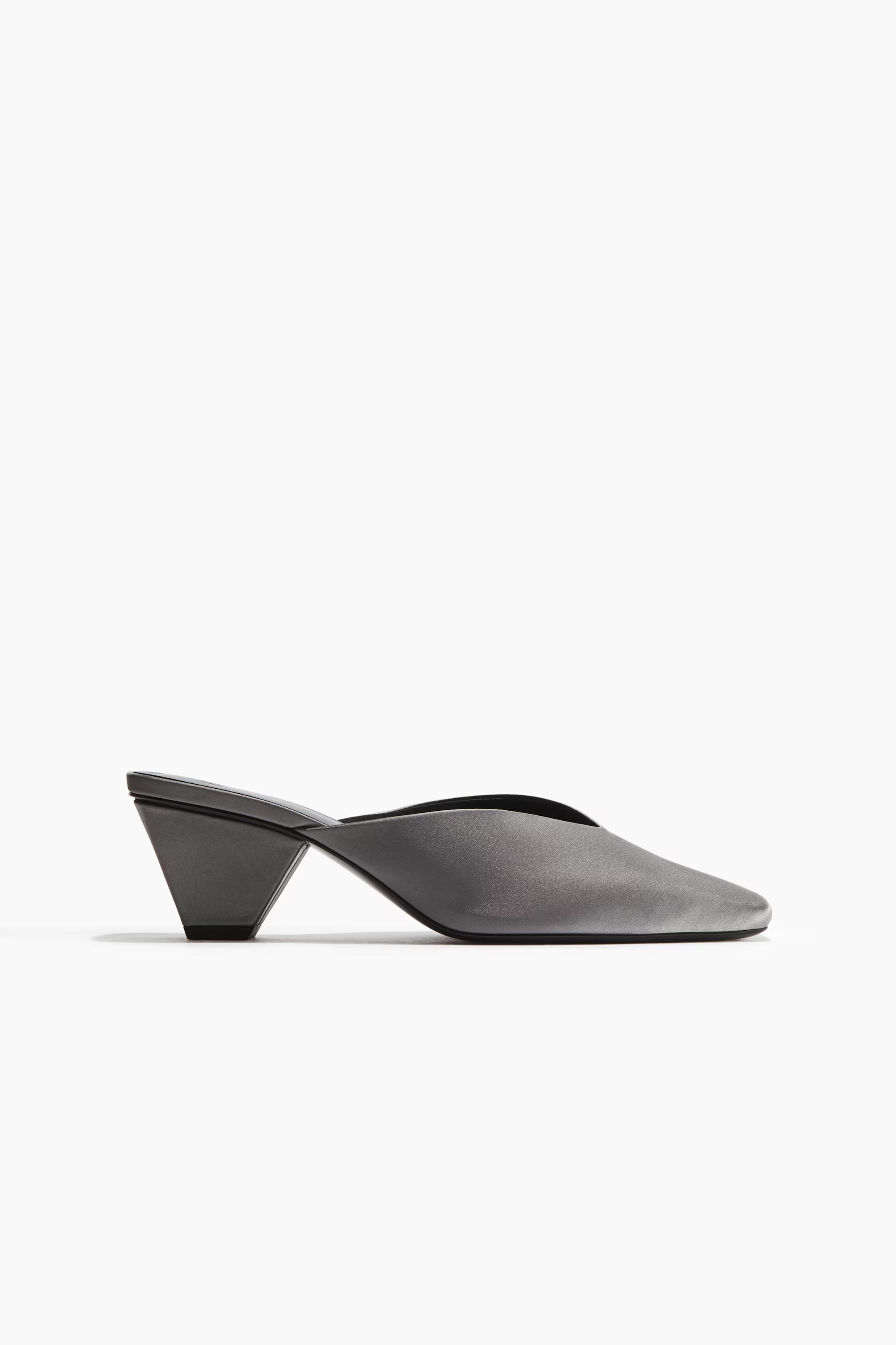 H&M, Cone-Heel Satin Mules
