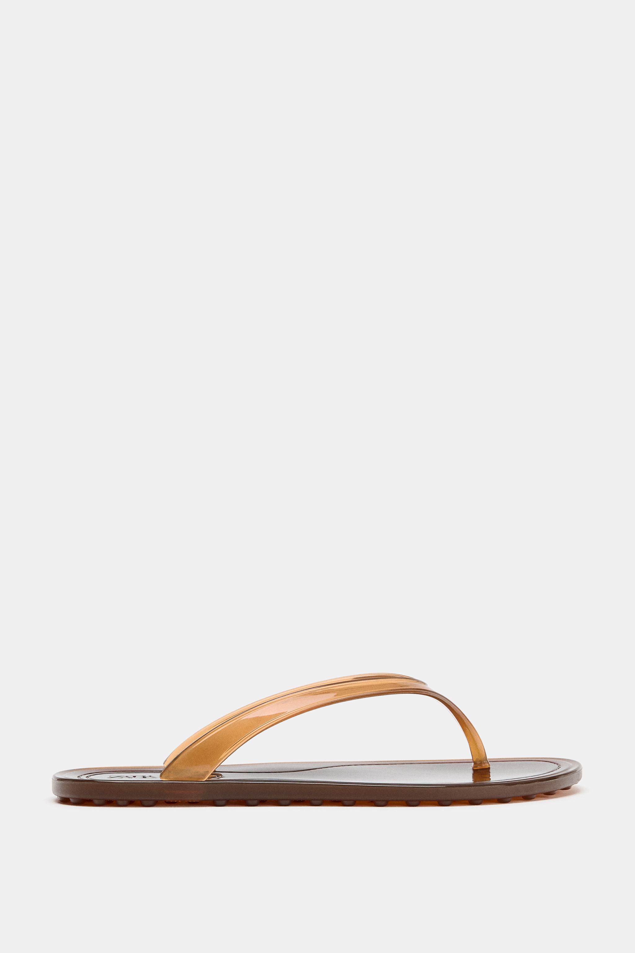Jelly Toe Post Sandals - Brown - 2