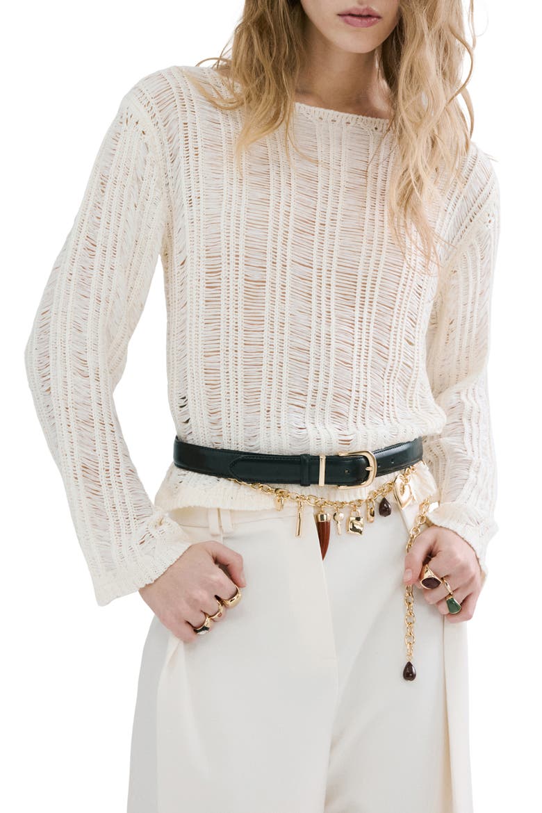 Fray Open Knit Sweater