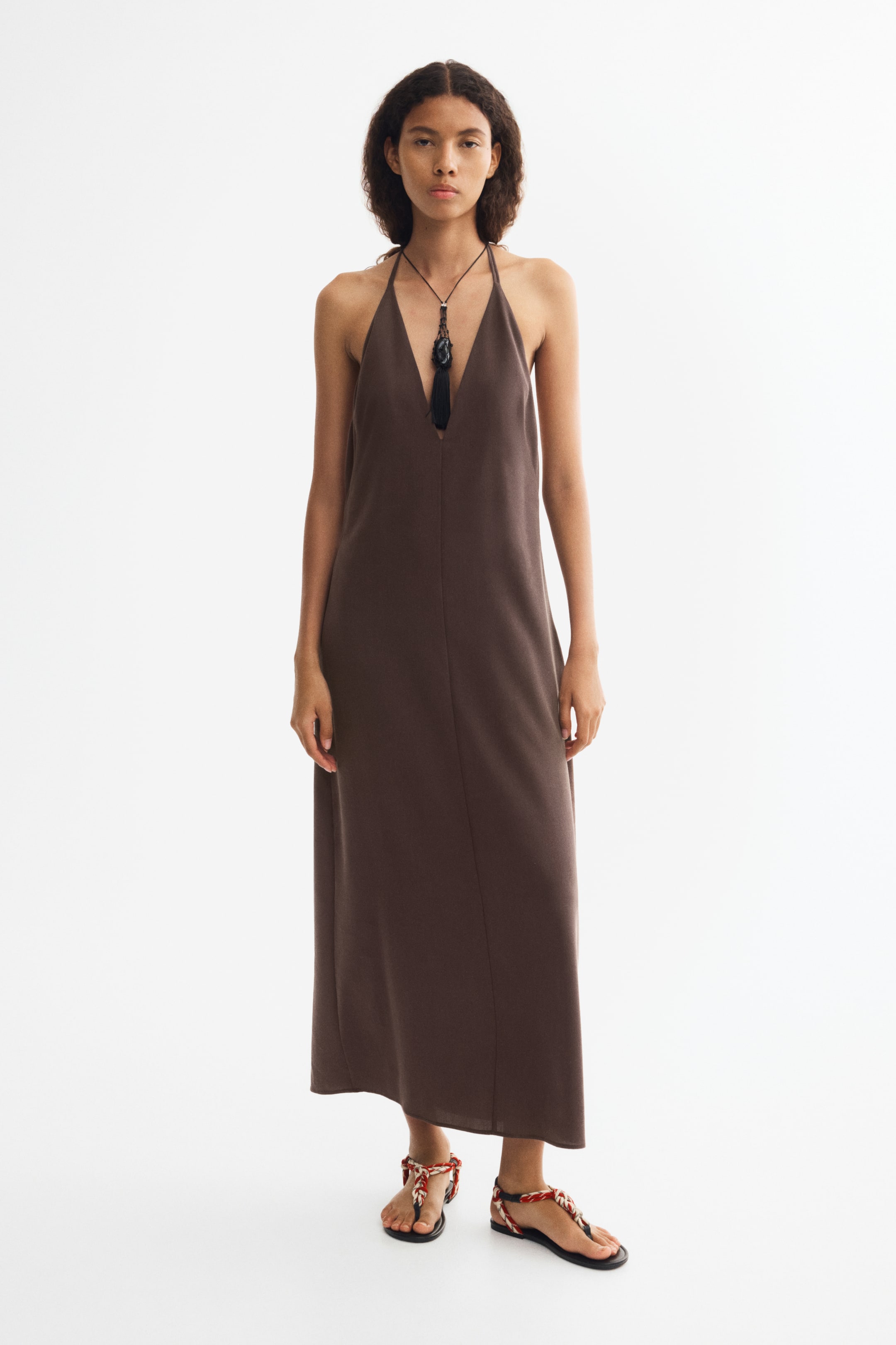 Cr&ecirc;pe Halterneck Dress