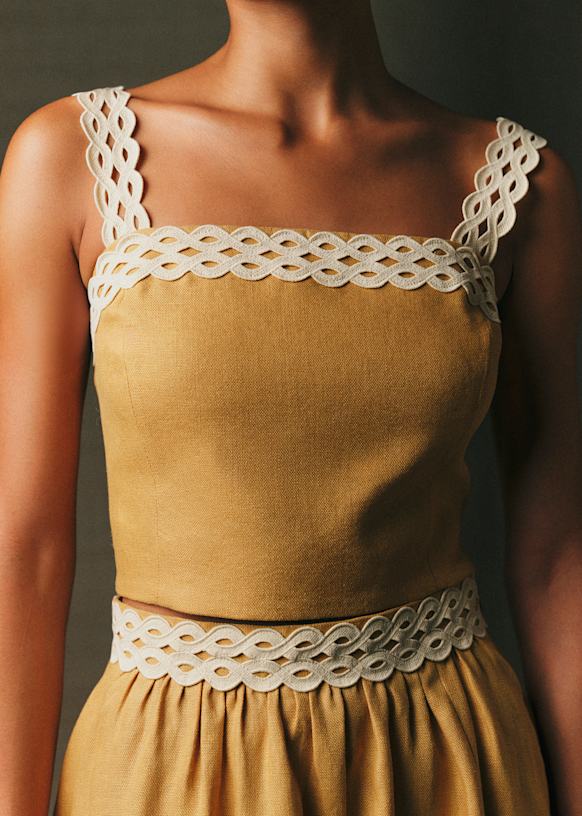 Clairis Top - Biscuit - Linen - S&eacute;zane