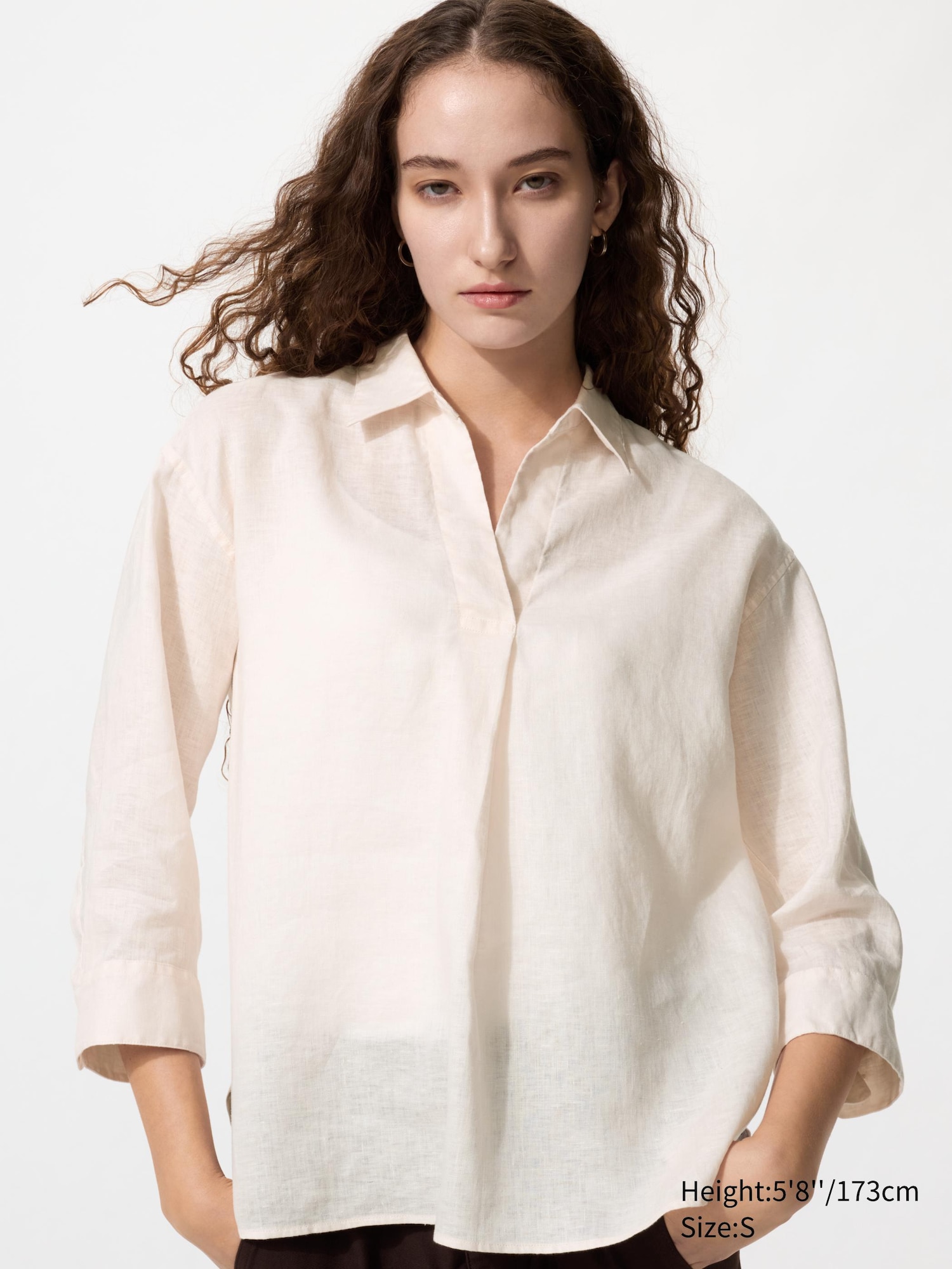 100% Premium Linen Skipper Collar Shirt (3/4 Sleeve)