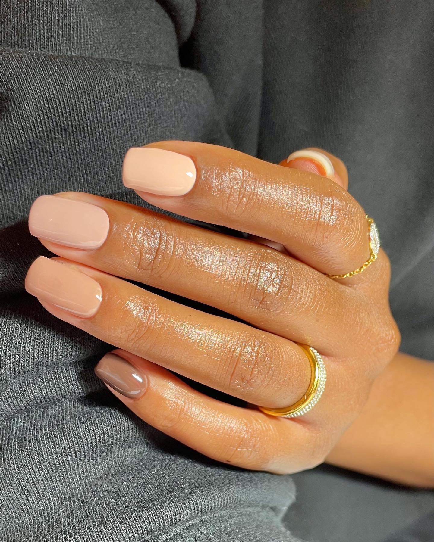 understated nude manicure