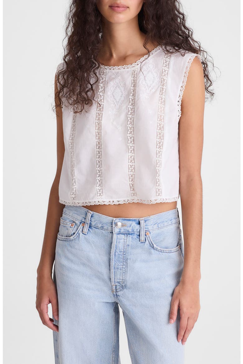 Embroidered Lace Insert Top
