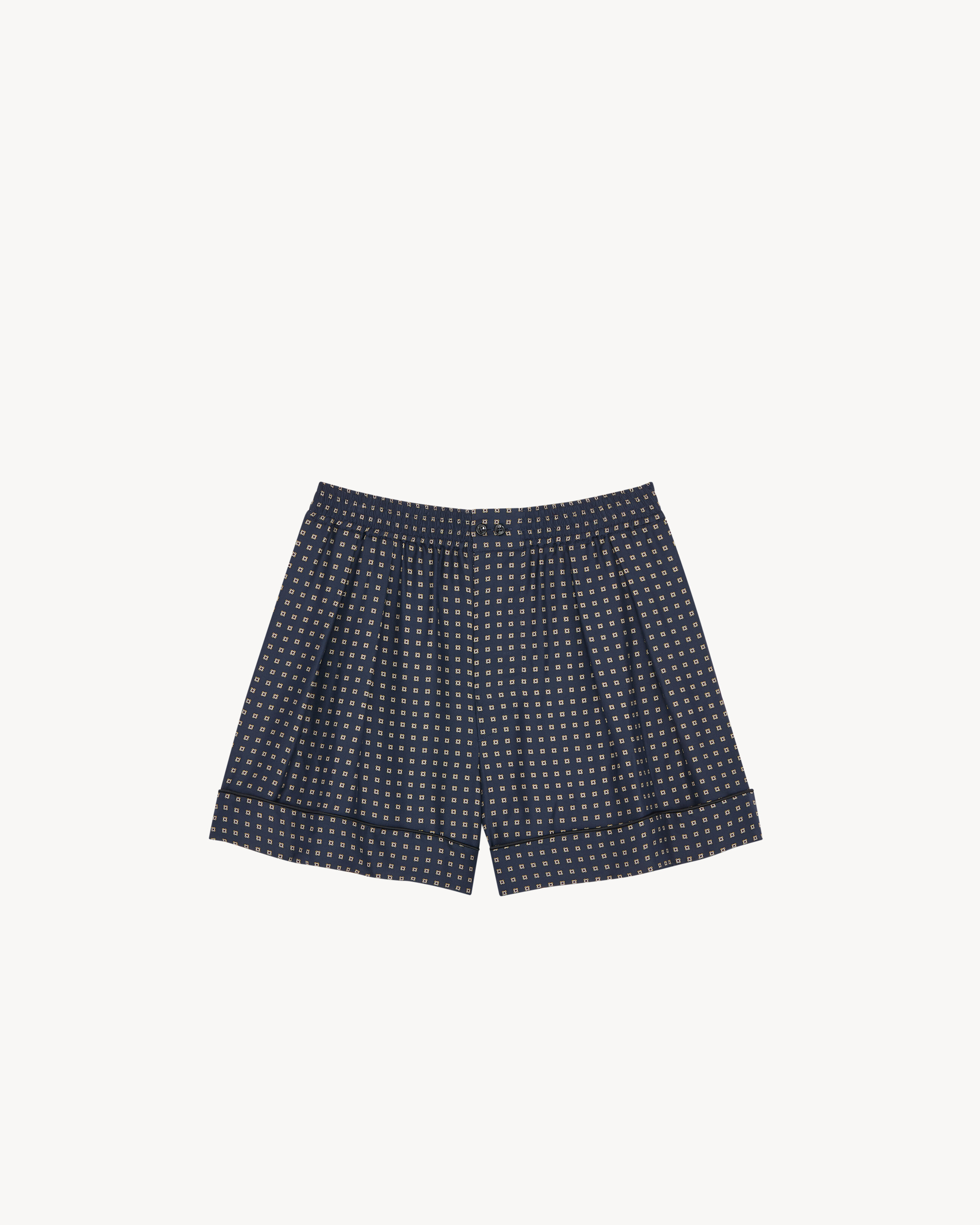 Pajama Shorts in Square Silk Satin