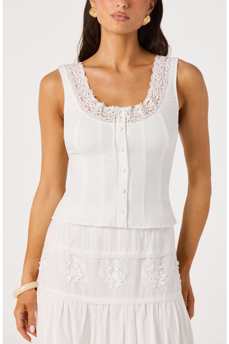 Victoria Lace Trim Sleeveless Top