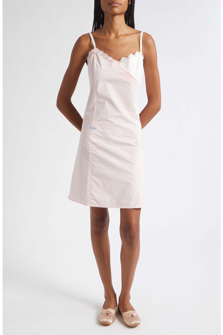 Chamomile Lace Trim Cotton Poplin & Eyelet Slipdress