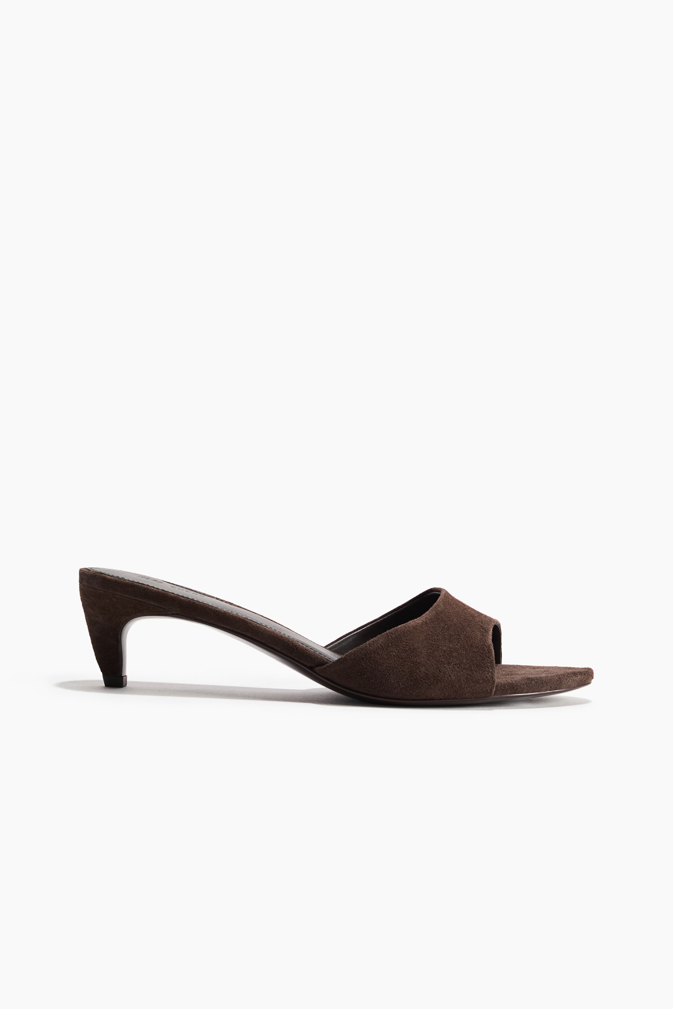 Kitten-Heeled Suede Mules