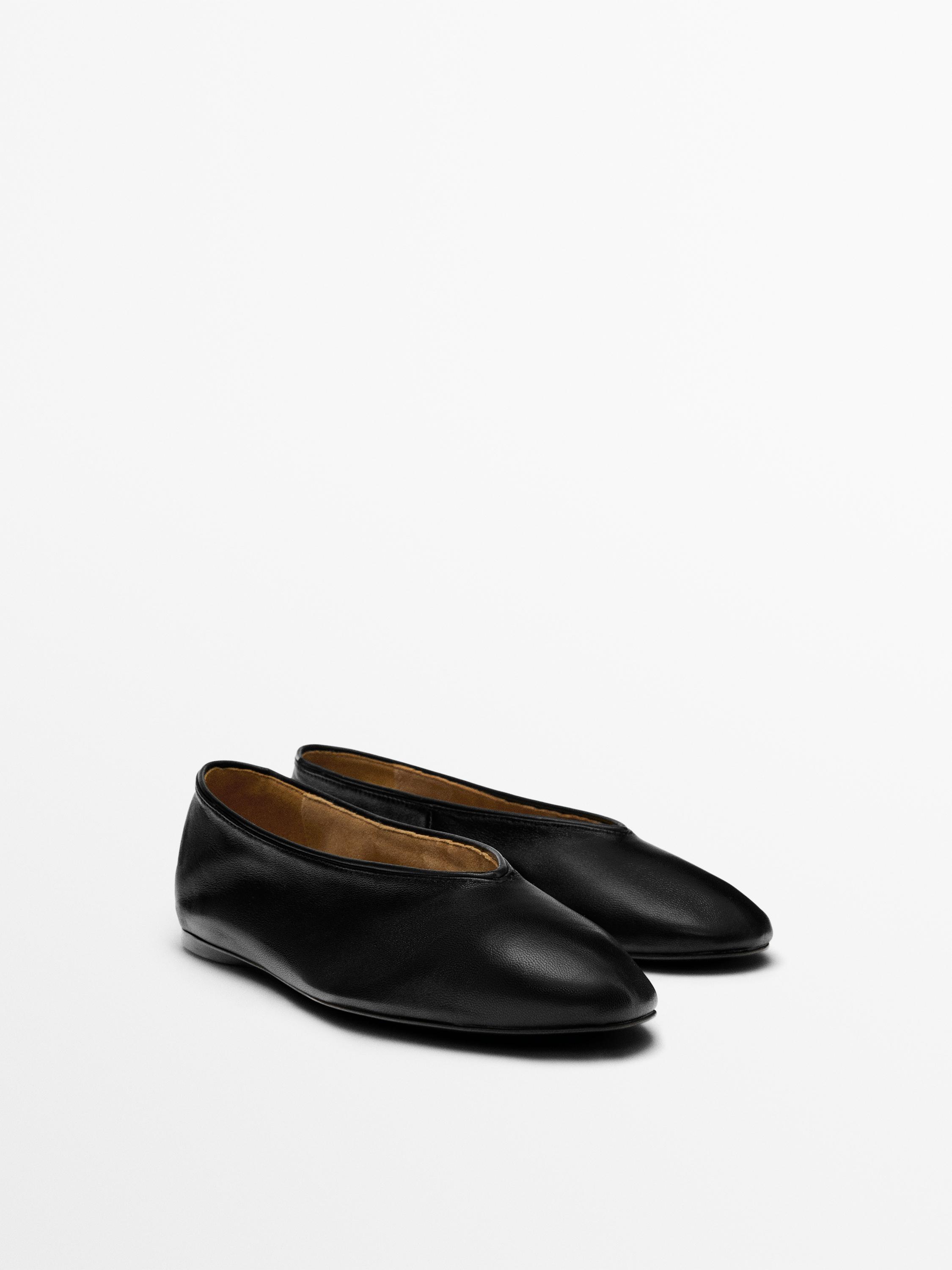 Massimo Dutti black ballet flats