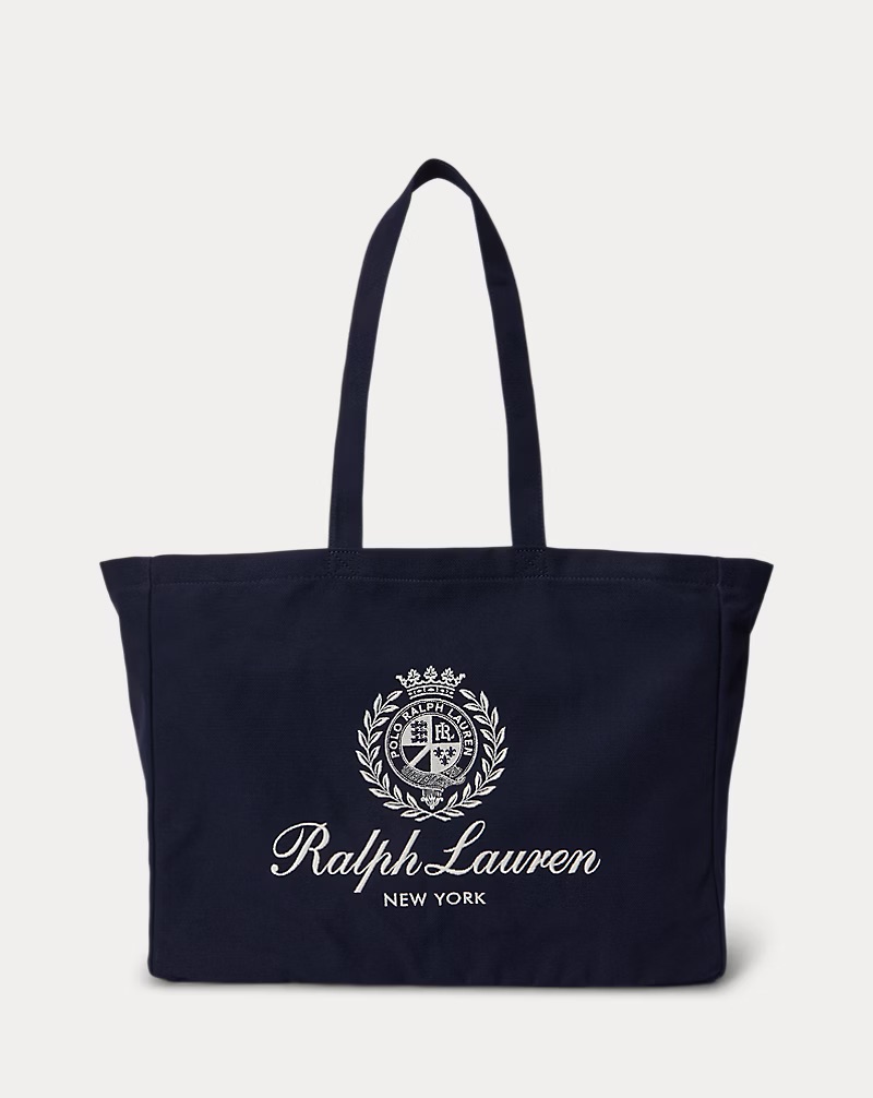 Ralph Lauren, Crest-Embroidered Canvas Tote