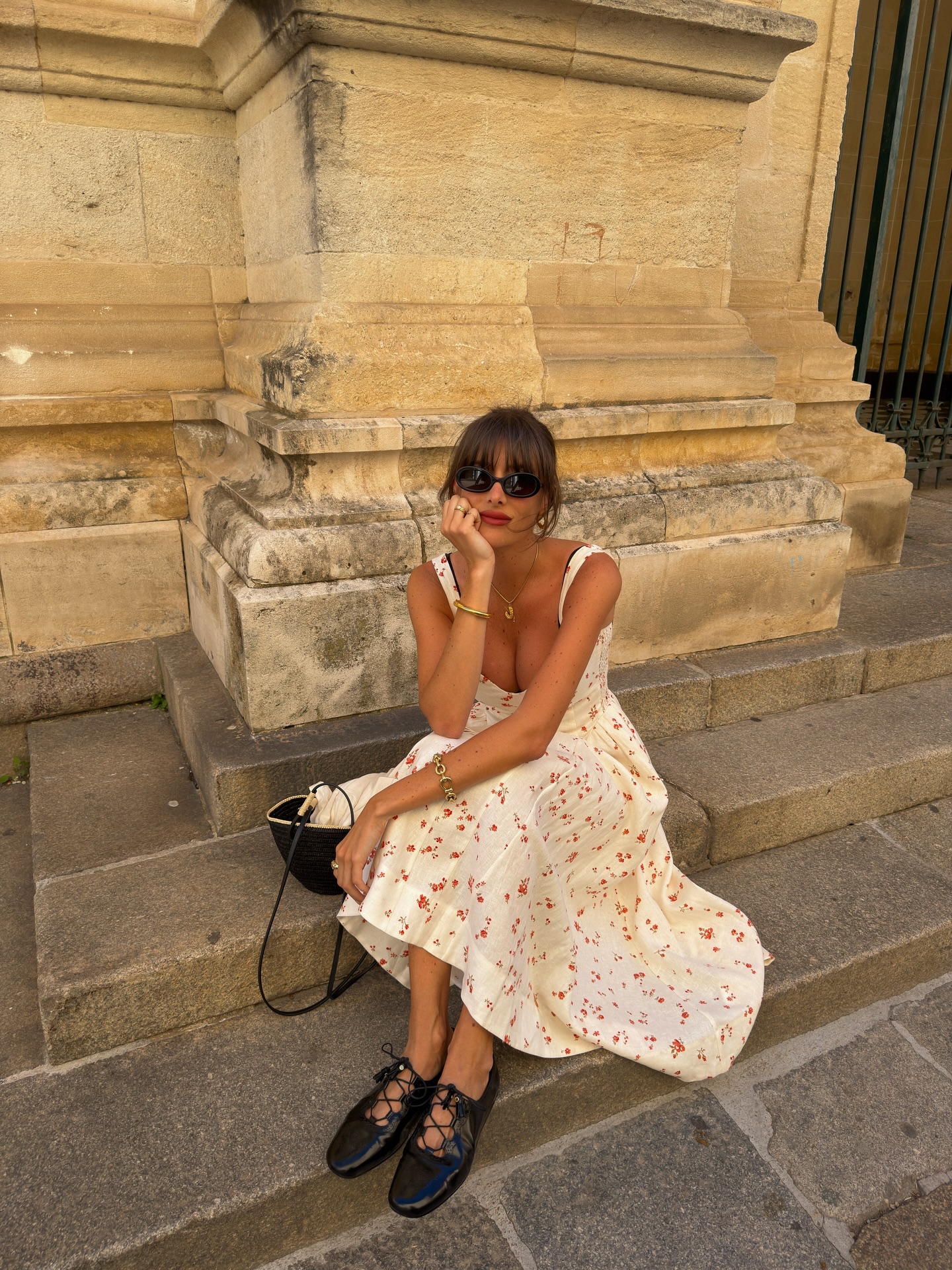 An image of @juliesfi wearing Mary Jane trainers.