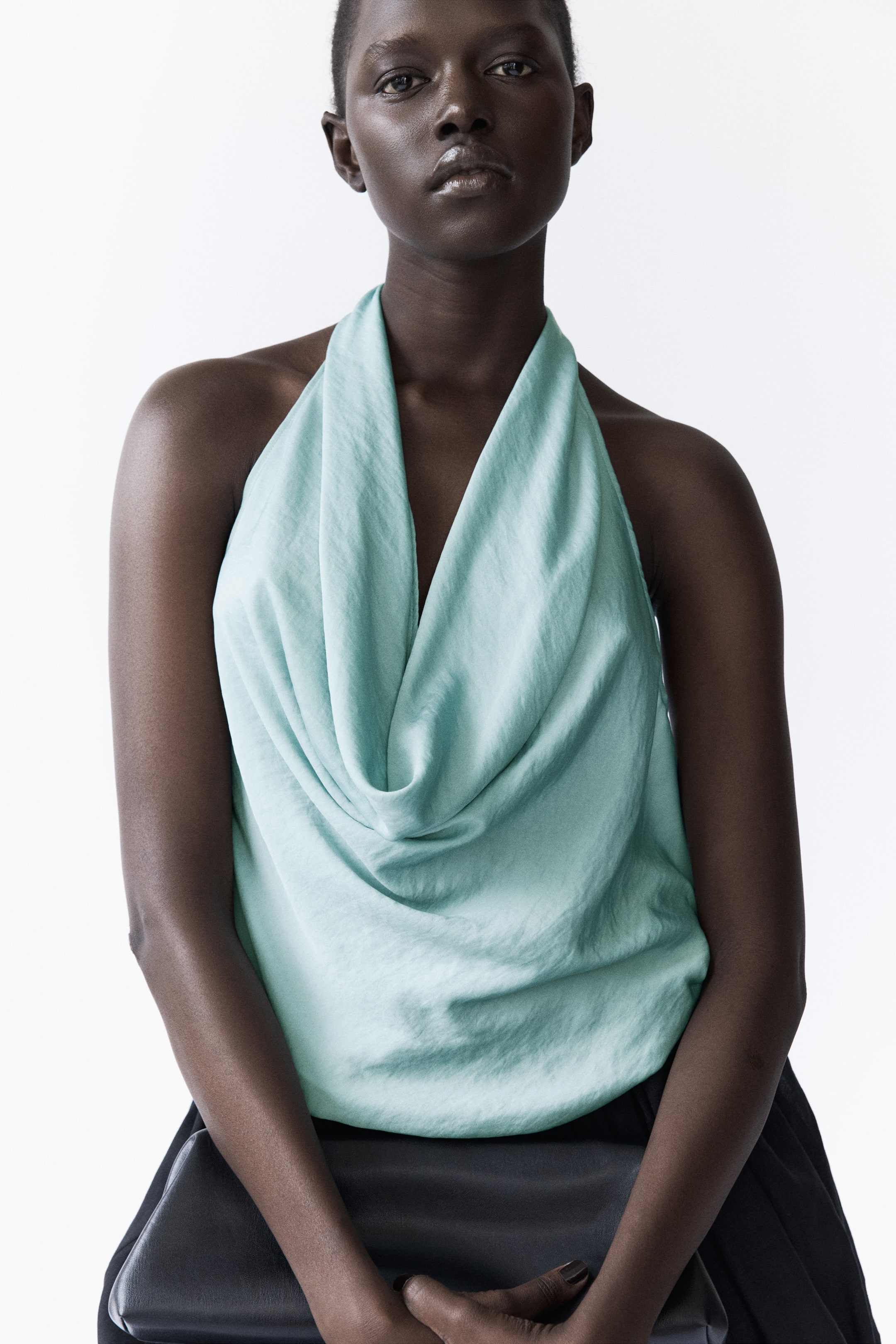 Draped Halterneck Top