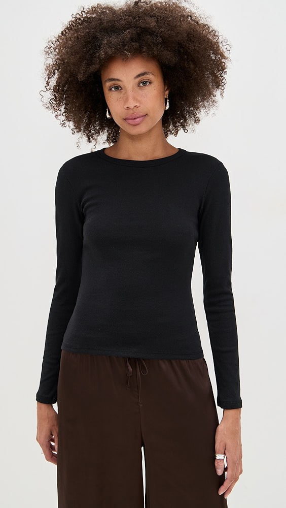Nando Slim Fit Long Sleeve Tee - Black