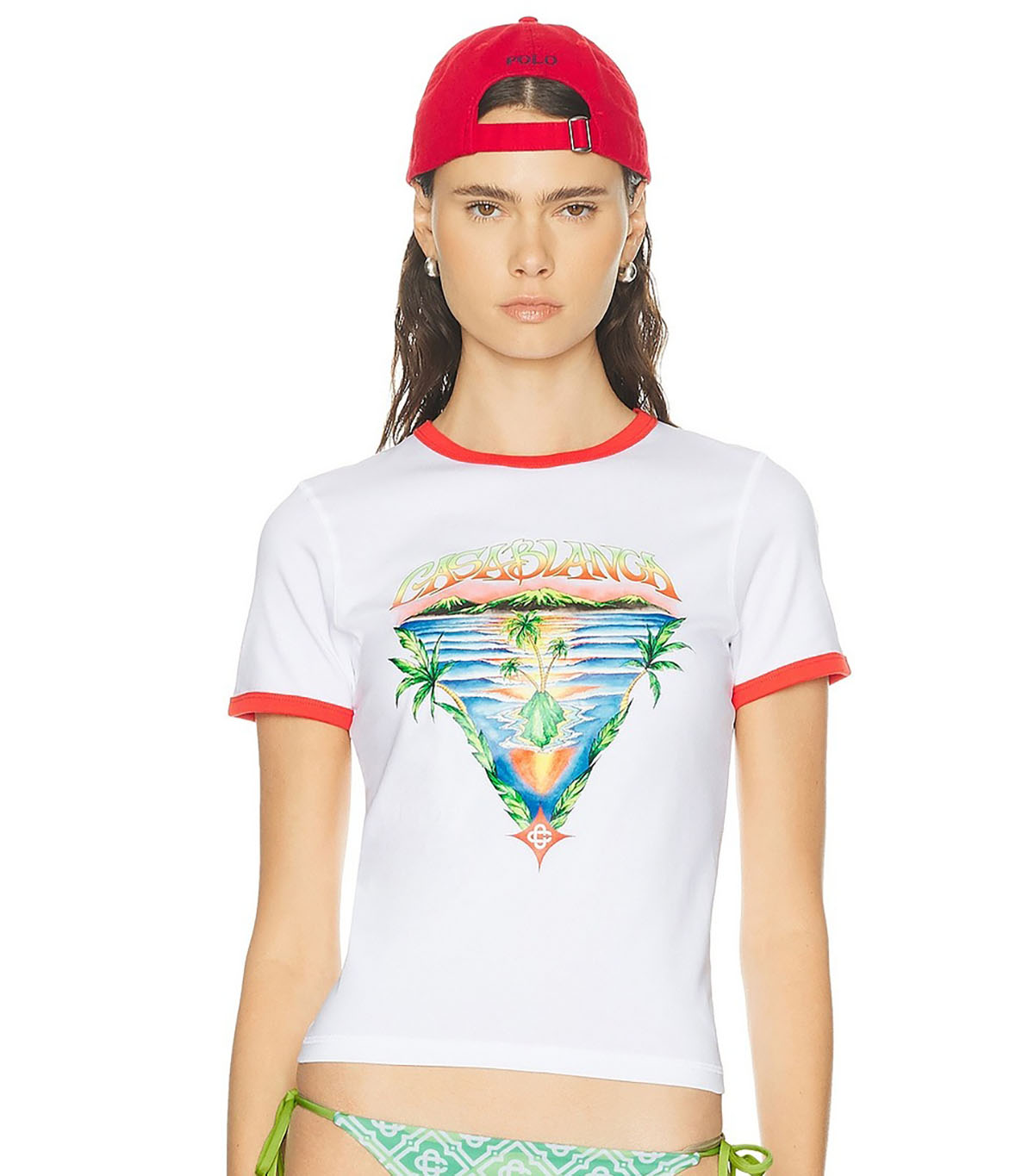 Casablanca, Innocence Triangle Longline Ringer T-Shirt