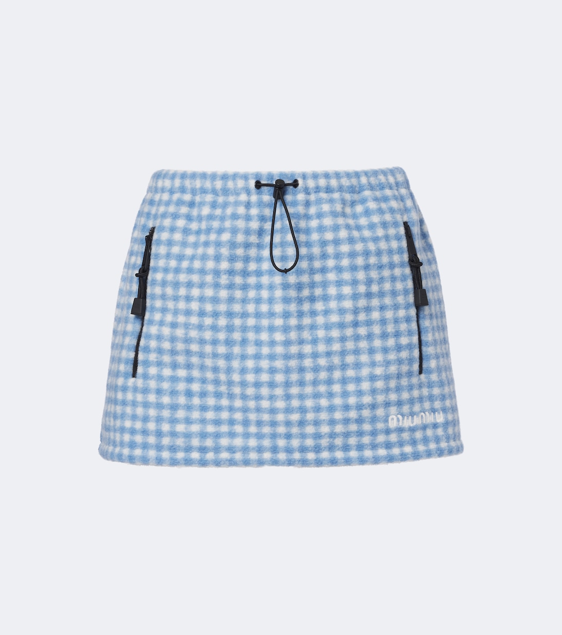 Gingham Miniskirt  in White - Miu Miu