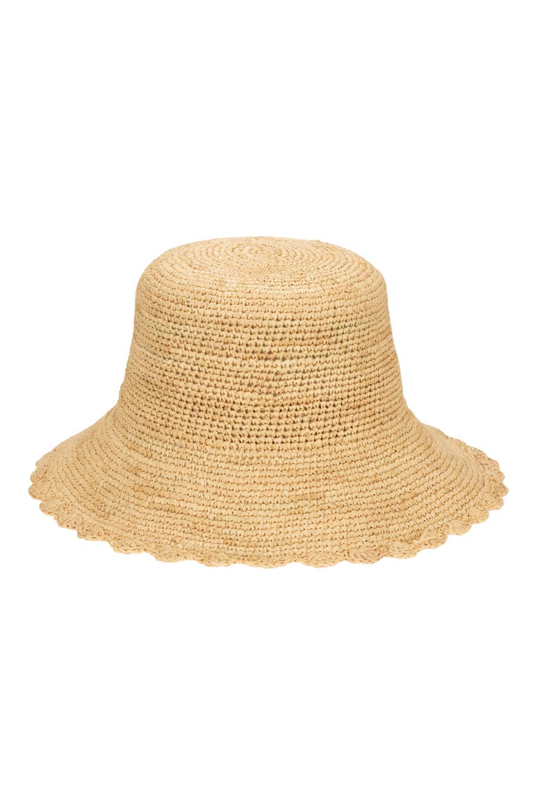 Sand Dollar Hand Crocheted Bucket Hat With Scalloped Brim