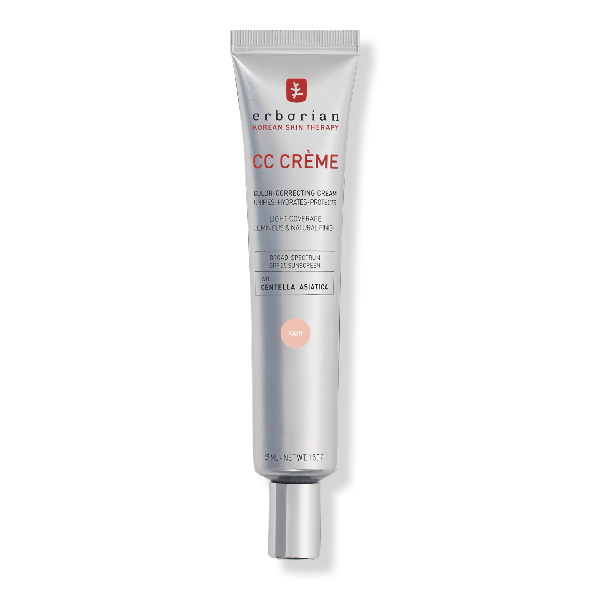 Cc Cream Color-Corrector for Natural Luminous Finish With Korean Centella Asiatica Extract - Fair