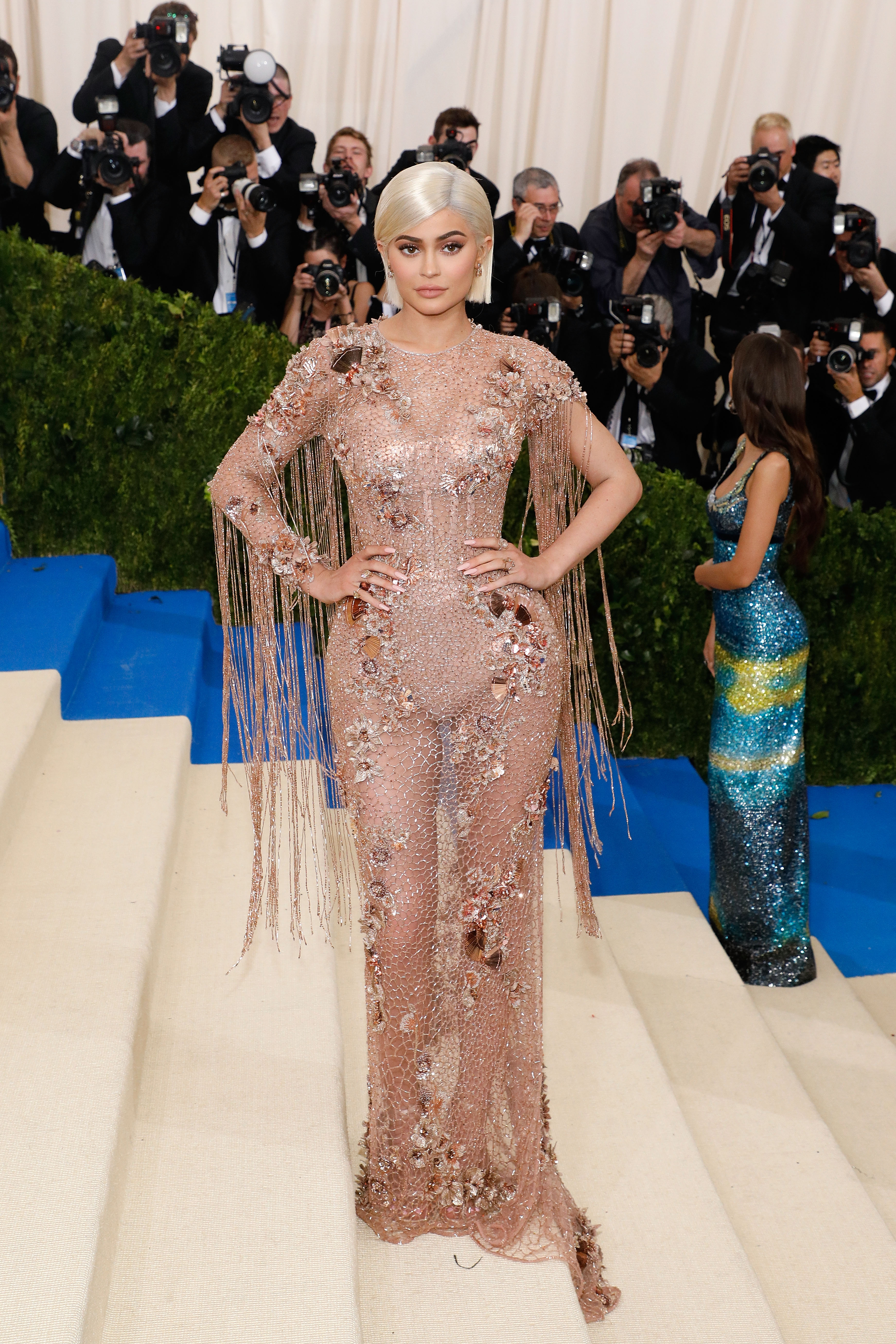 Kylie Jenner on a red carpet in 2017.