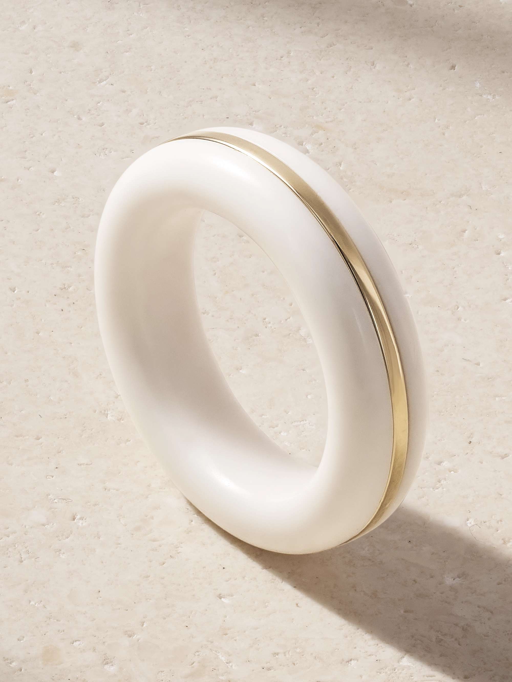 The Essential Stacking 14-Karat Recycled Gold Agate Ring