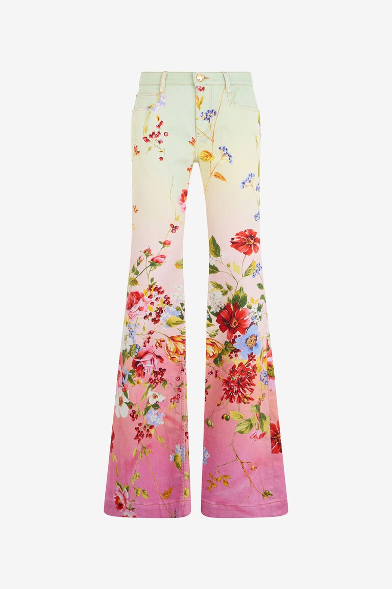 Roberto Cavalli, Miami Flowers Print Flare Pants