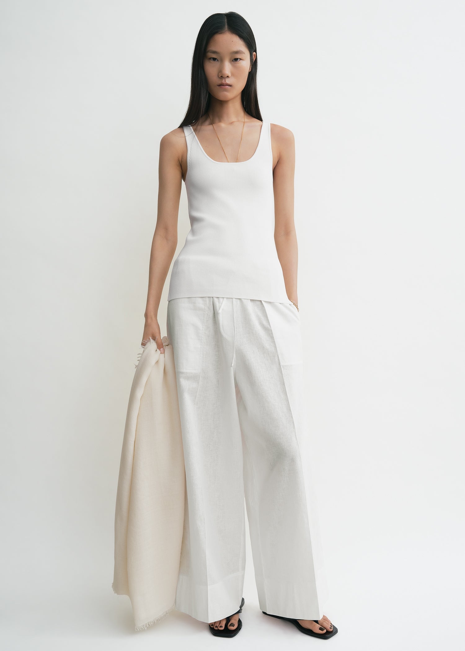 Compact Knit Tank White - Xxs