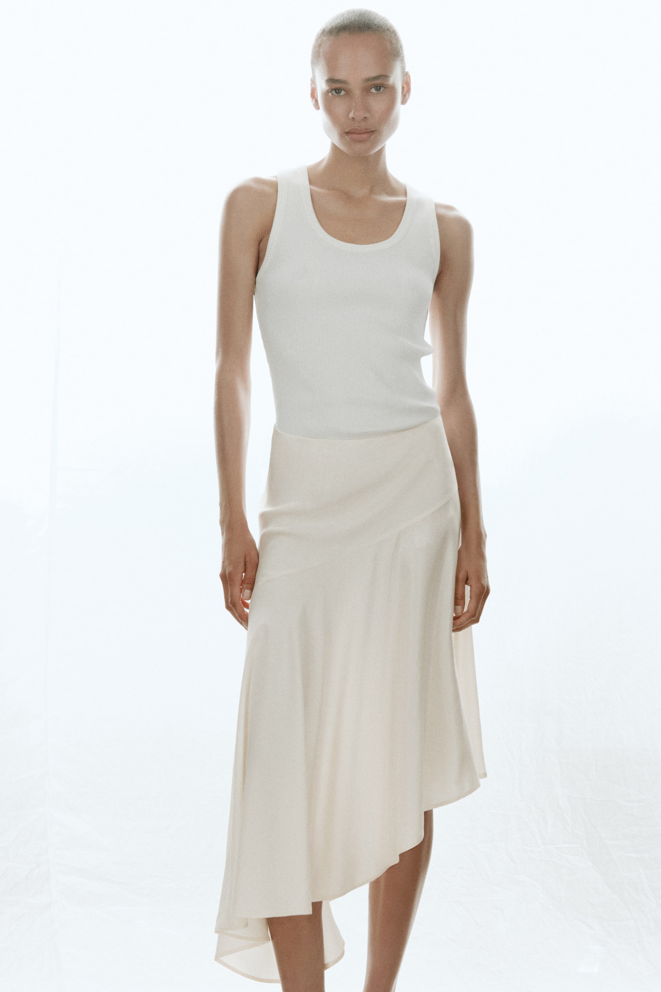 Asymmetric Viscose Skirt