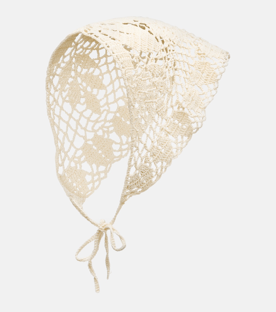 Crochet Cotton Scarf in White - Magda Butrym